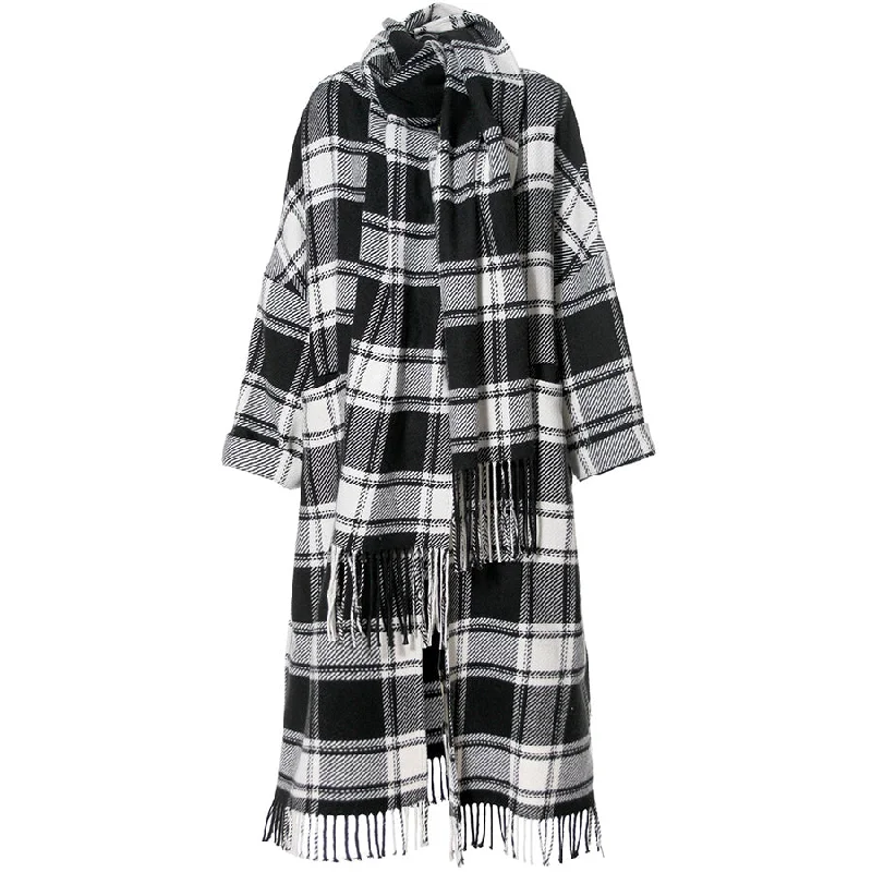 CHECKER PLAID WOOL-COAT ""MISCHA DOMINO""