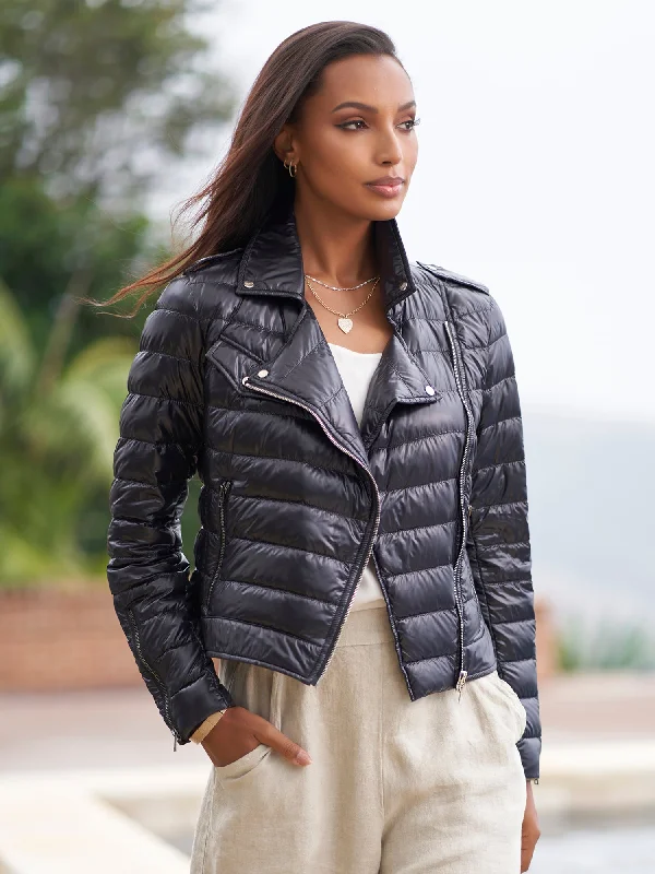 Nia Moto Satin Ultralight Down Jacket