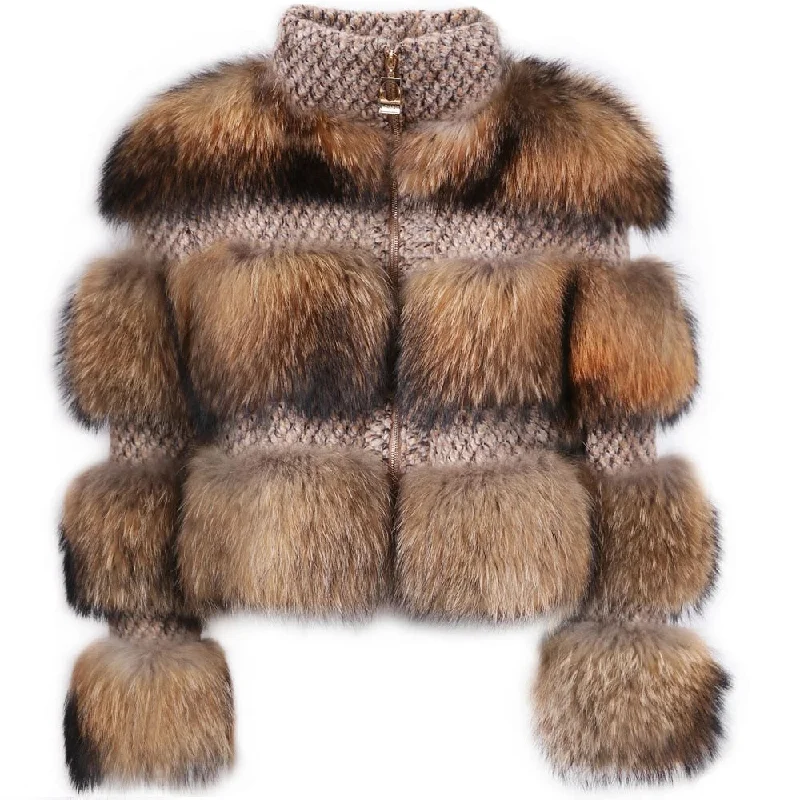 Autumn Real Fur Jacket Women Stand Collar Fur Coat