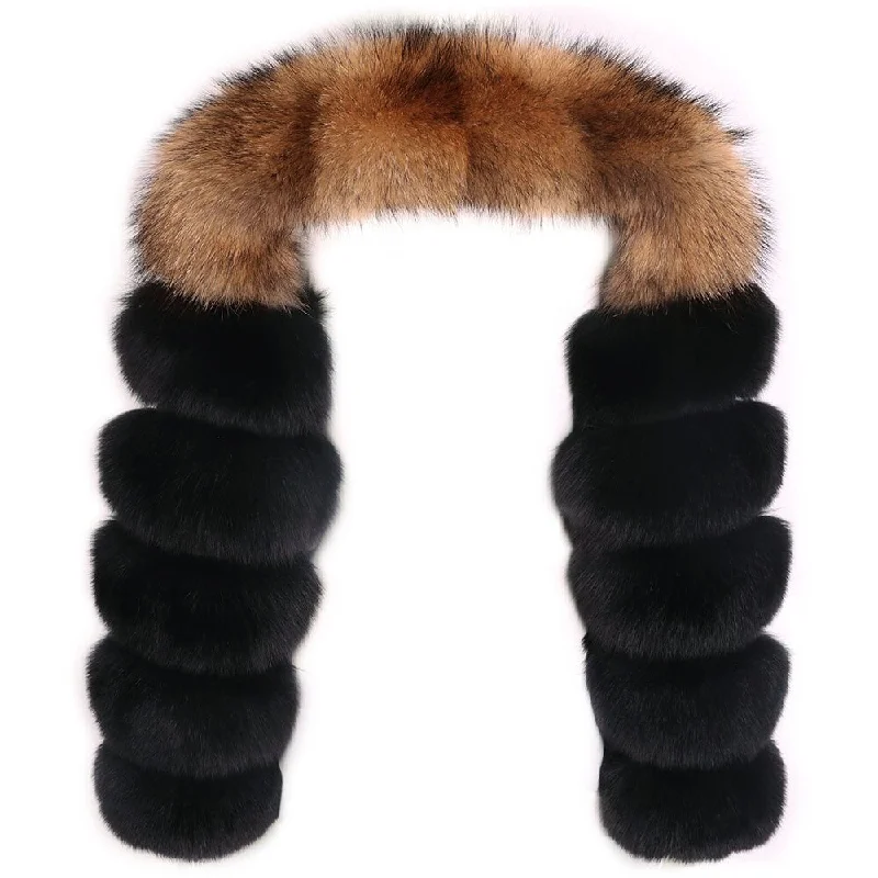 Autumn Winter Real Fox Fur Jacket Long Sleeve Women