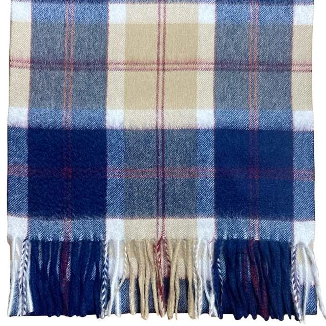 Pure Cashmere Scarf - Bannockbane Navy Tartan