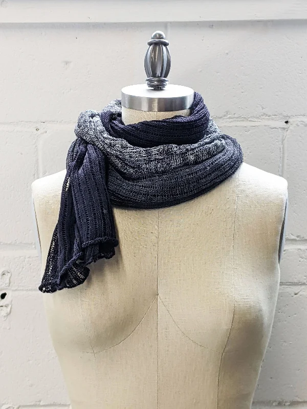 Linen Scarf & Wrap ""Black/Greys""