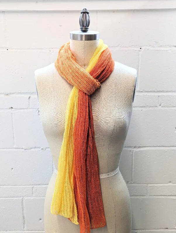 Linen Scarf & Wrap ""Orange/Yellow""