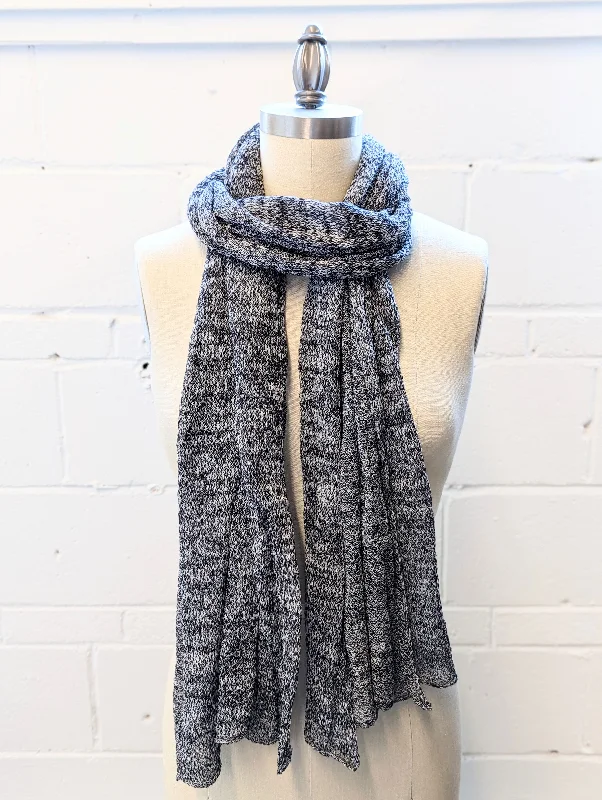 Linen Scarf & Wrap ""Black & White""