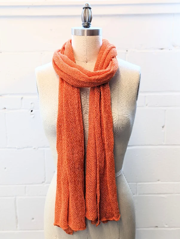 Linen Scarf & Wrap ""Orange""