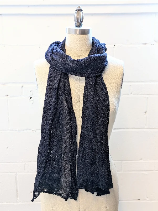 Linen Scarf & Wrap ""Black""