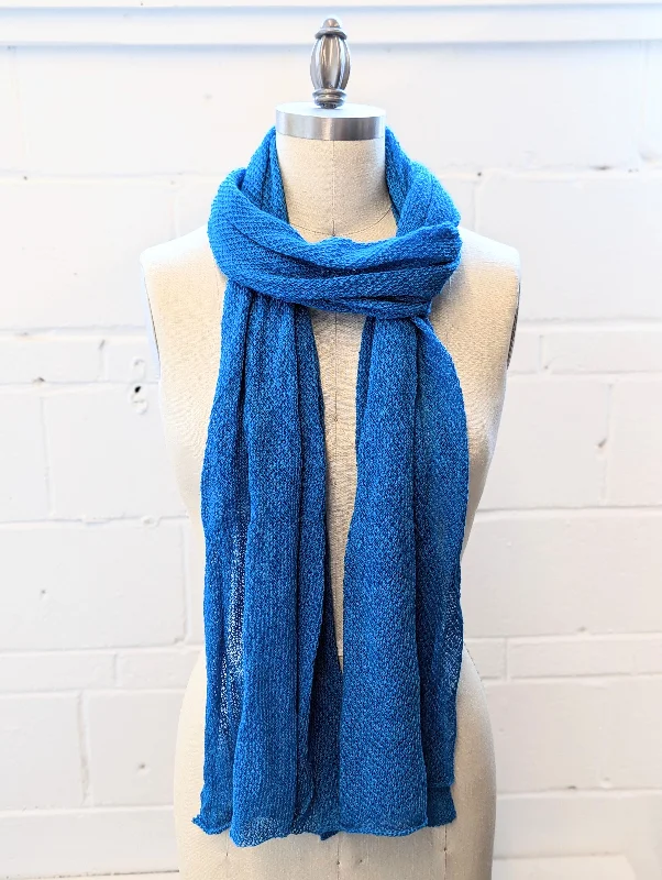 Linen Scarf & Wrap ""Royal Blue""