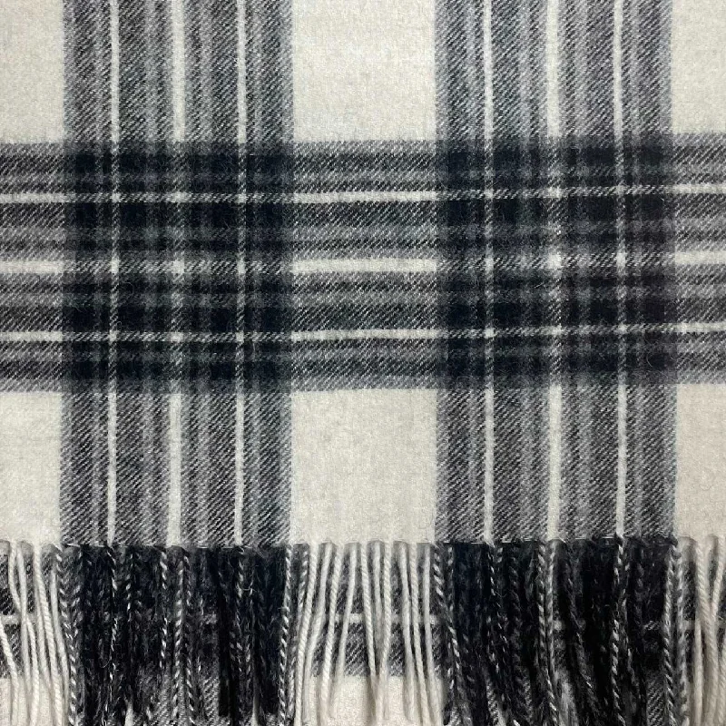 Grey Dress Stewart Tartan Lambswool Scarf