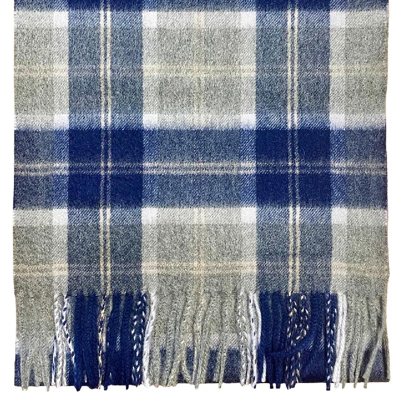 Pure Cashmere Scarf - Bannockbane Silver Tartan