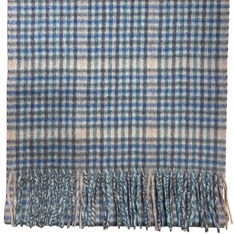 Pure Cashmere Scarf - Camel Gun Club Houndstooth Check