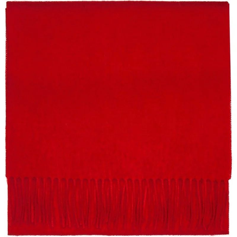 Scarlet Red Pure Lambswool Scarf