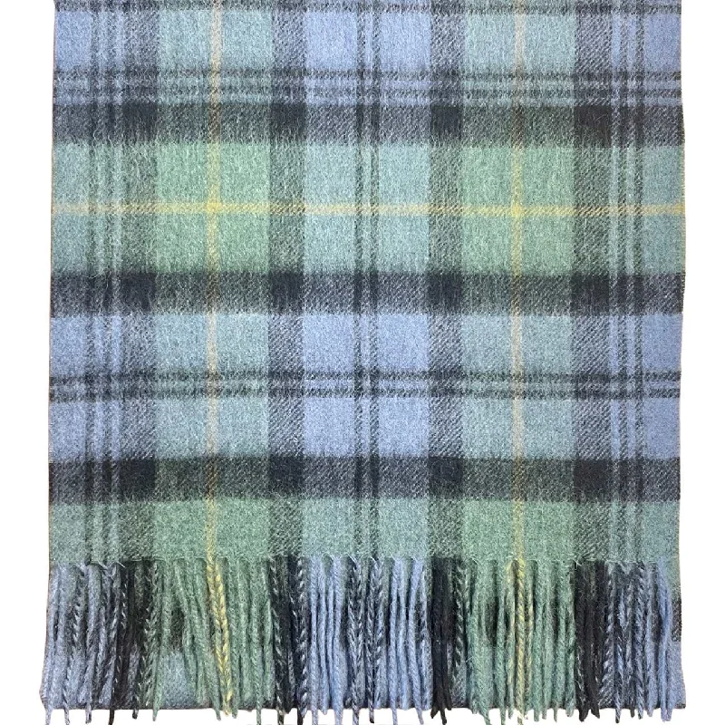 Weathered Black Watch Tartan Pure Lambswool Scarf